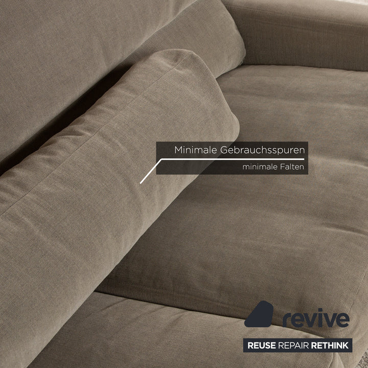 WK Wohnen WK 663 Stoff Sofa Garnitur Grau Graugrün 2x Zweisitzer Sofa Couch