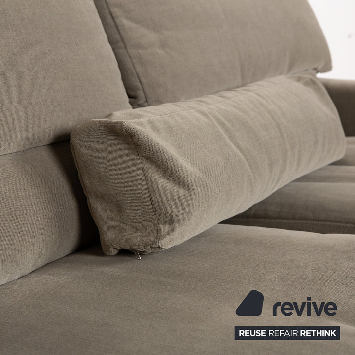 WK Wohnen WK 663 Stoff Sofa Garnitur Grau Graugrün 2x Zweisitzer Sofa Couch