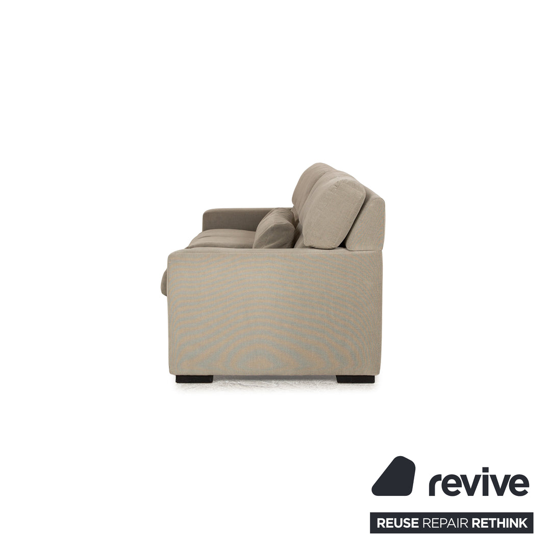 WK Wohnen WK 663 Stoff Sofa Garnitur Grau Graugrün 2x Zweisitzer Sofa Couch