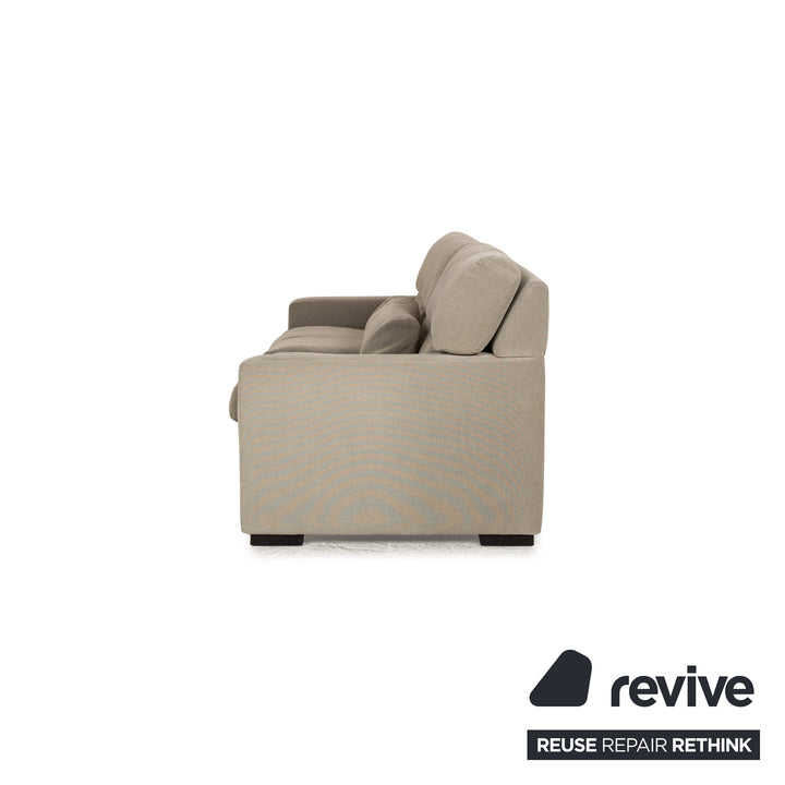 WK Wohnen WK 663 Stoff Sofa Garnitur Grau Graugrün 2x Zweisitzer Sofa Couch