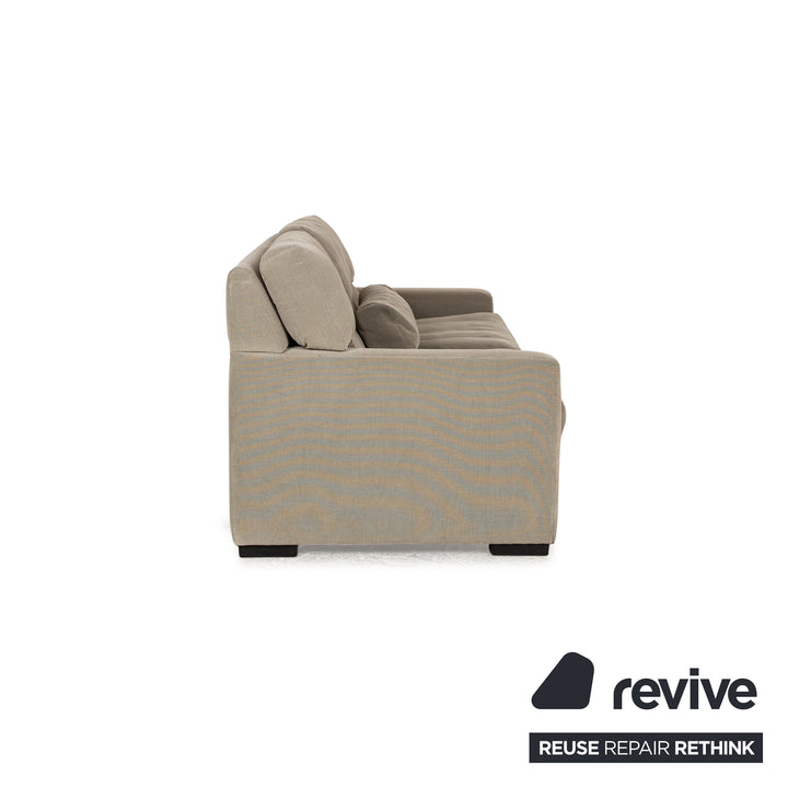WK Wohnen WK 663 Stoff Sofa Garnitur Grau Graugrün 2x Zweisitzer Sofa Couch