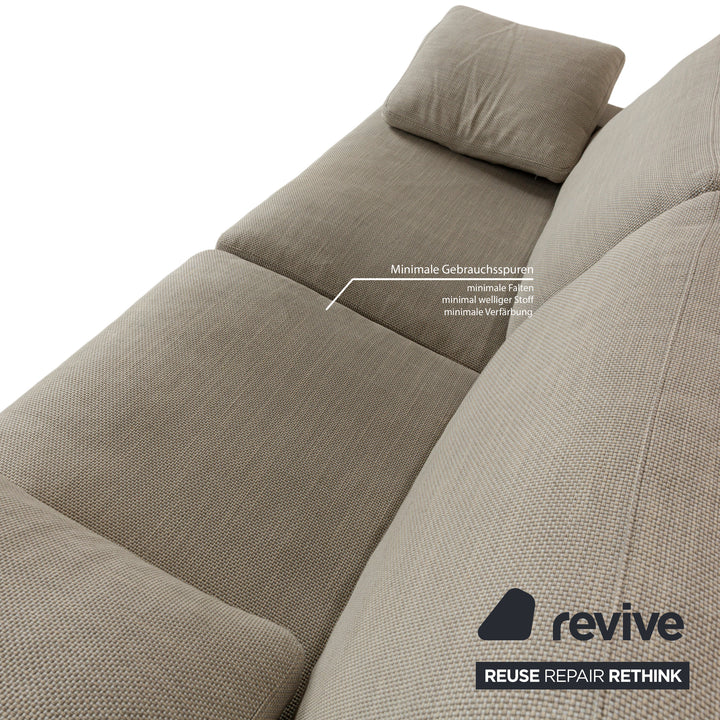 WK Wohnen WK 664 Fabric Three-Seater Gray Beige Sofa Couch
