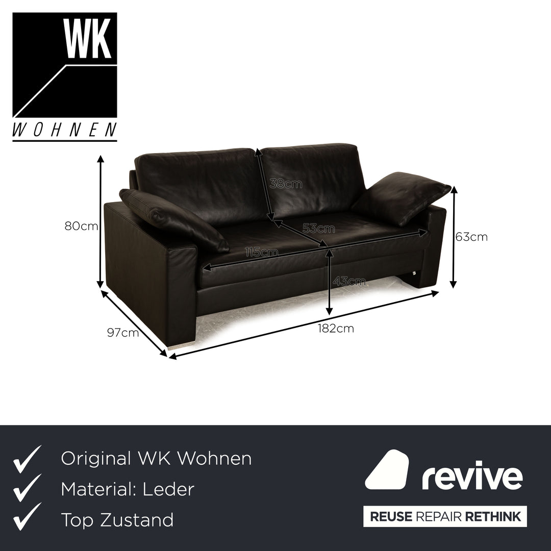 WK Wohnen WK 690 Canapé deux places en cuir noir