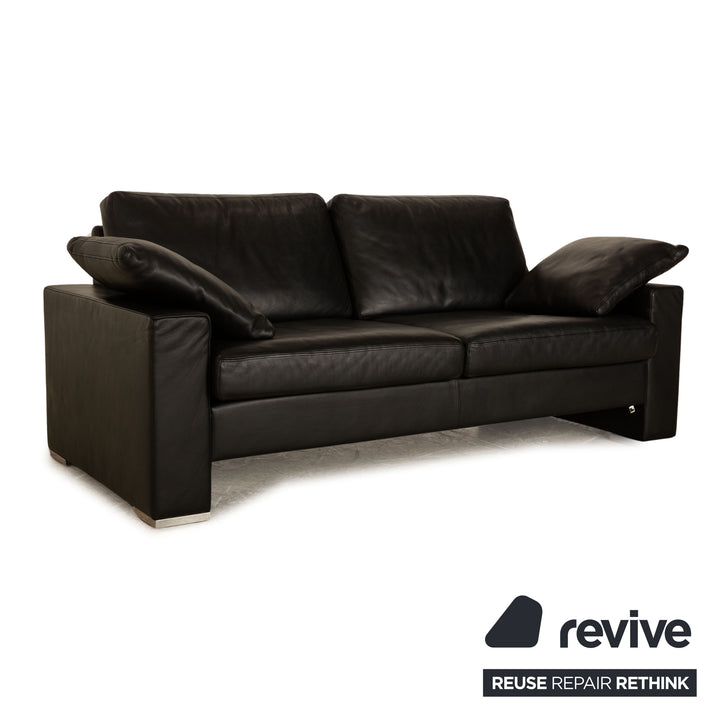 WK Wohnen WK 690 Canapé deux places en cuir noir