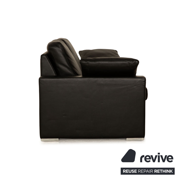 WK Wohnen WK 690 Canapé deux places en cuir noir