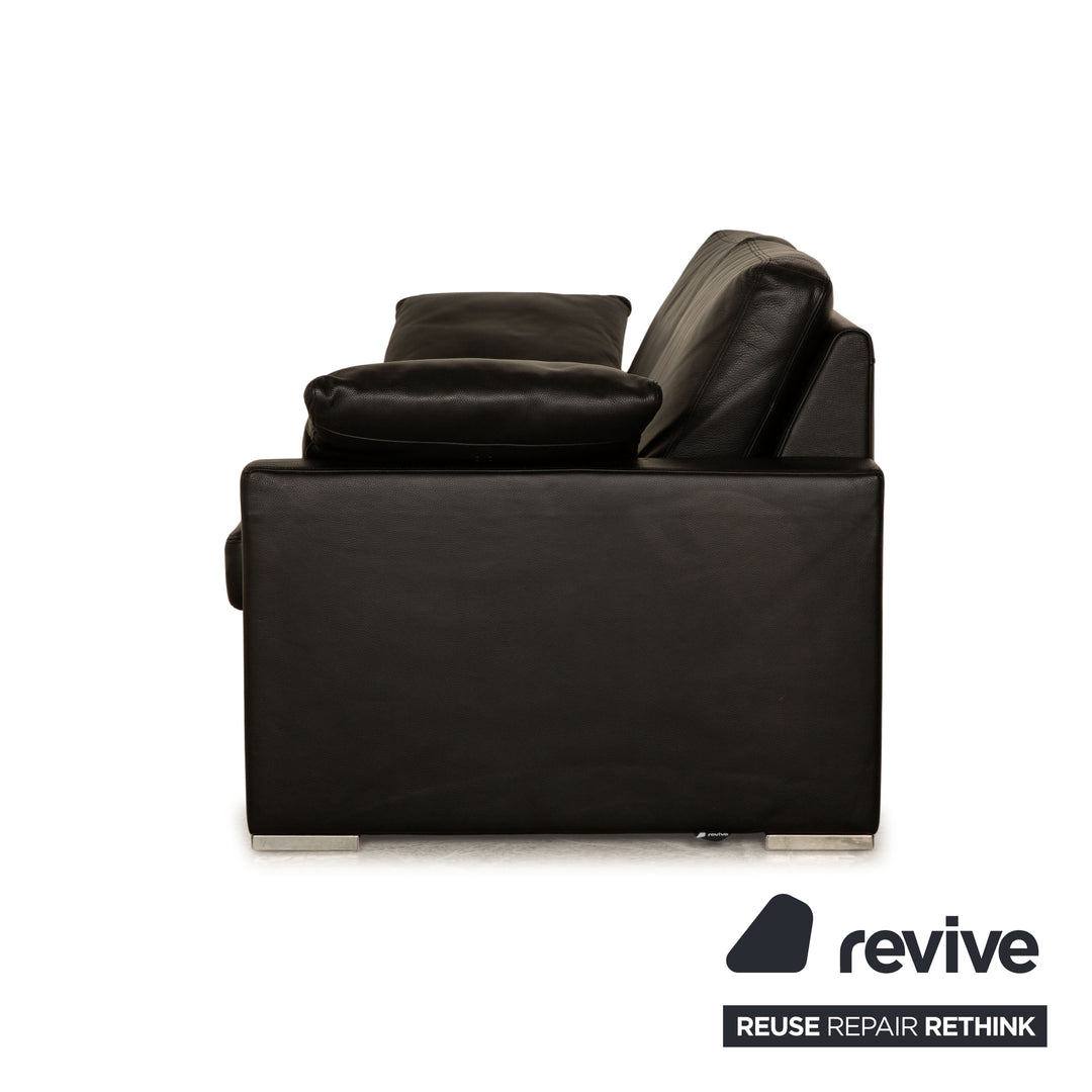 WK Wohnen WK 690 Canapé deux places en cuir noir