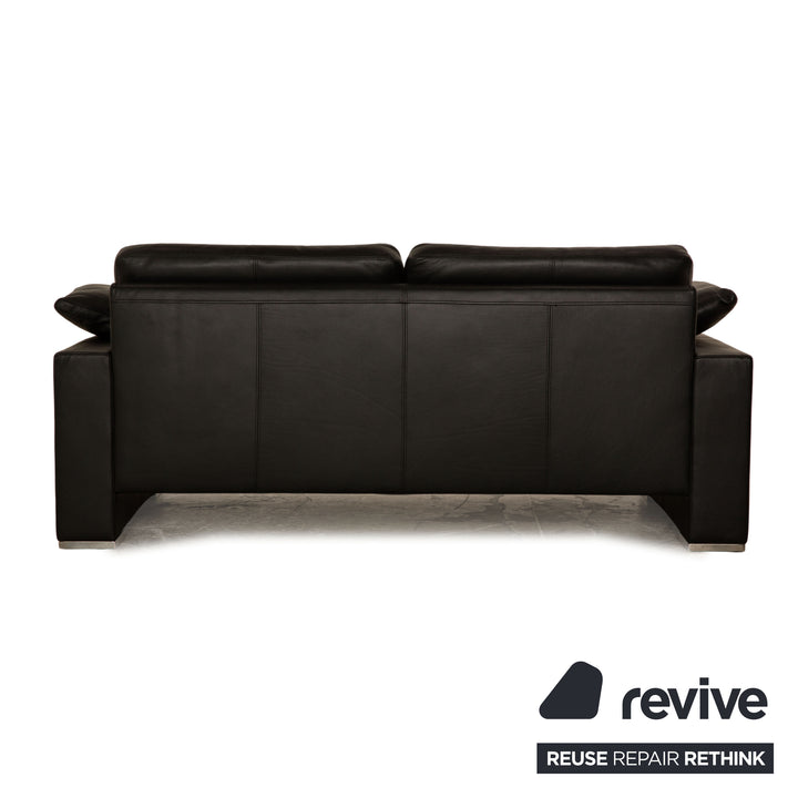 WK Wohnen WK 690 Canapé deux places en cuir noir