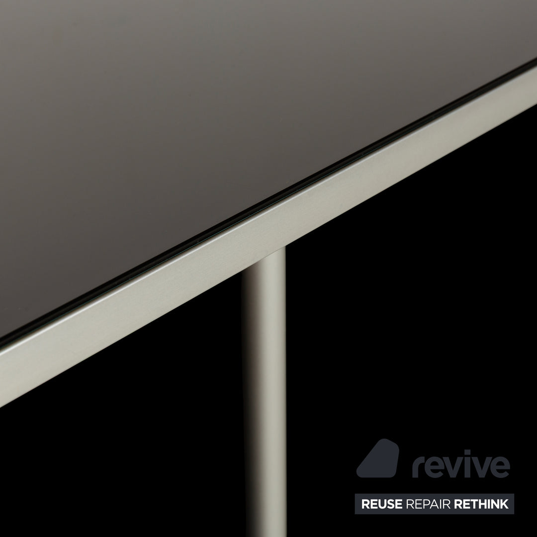 WOGG 18 Liva Glas Sideboard Schwarz Silber Metall Rolltüren
