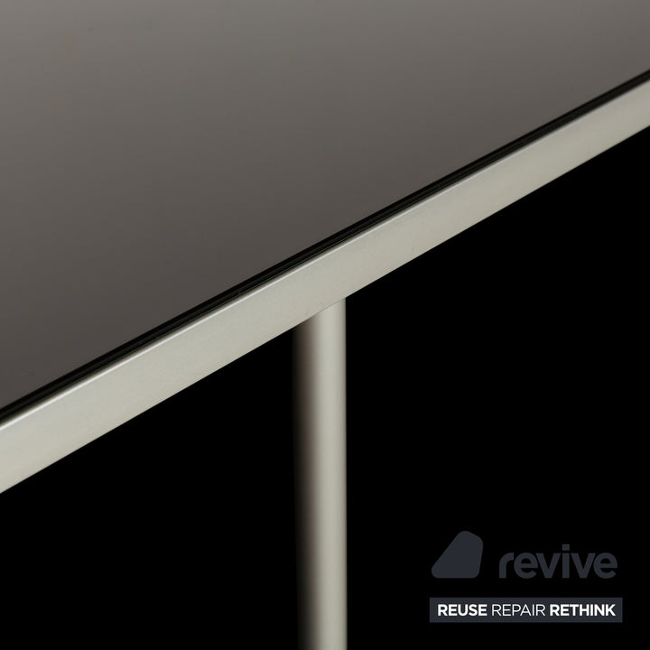 WOGG 18 Liva Glas Sideboard Schwarz Silber Metall Rolltüren