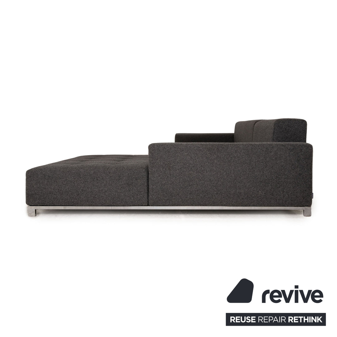Zanotta Alfa Fabric Corner Sofa Gray Sofa Couch