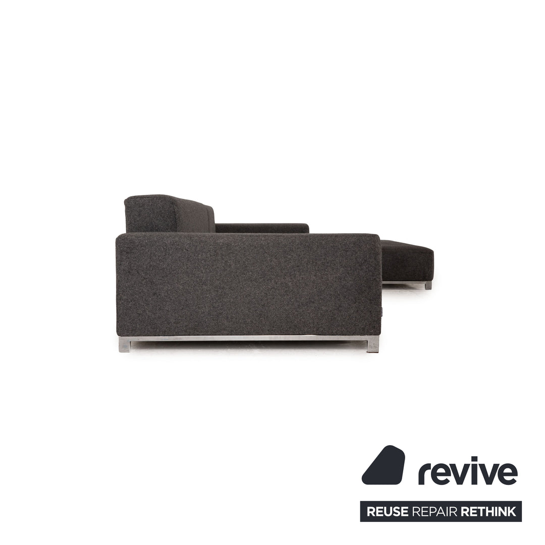 Zanotta Alfa Canapé D'angle En Tissu Gris Canapé Canapé