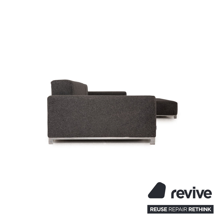 Zanotta Alfa Canapé D'angle En Tissu Gris Canapé Canapé