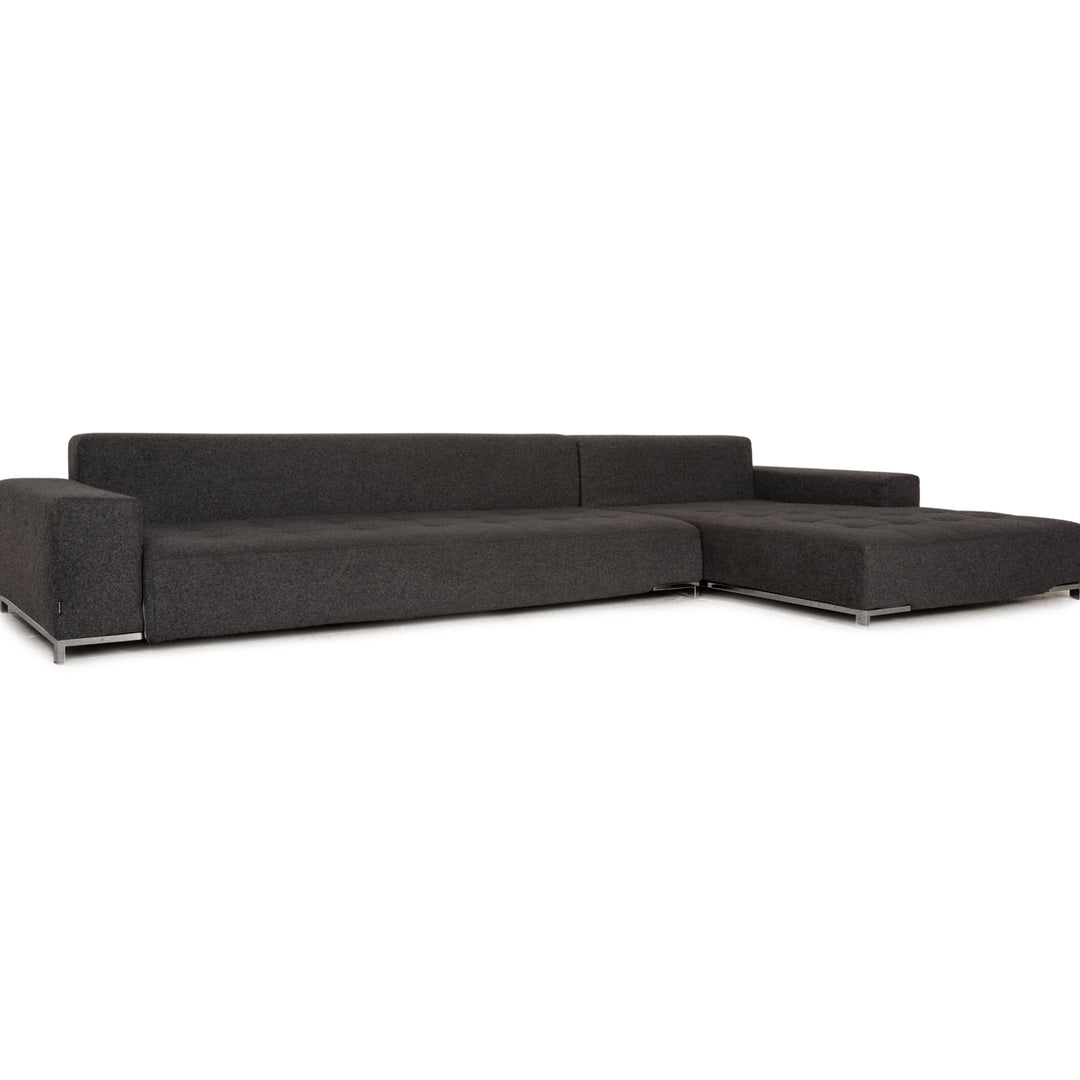 Zanotta Alfa Canapé D'angle En Tissu Gris Canapé Canapé