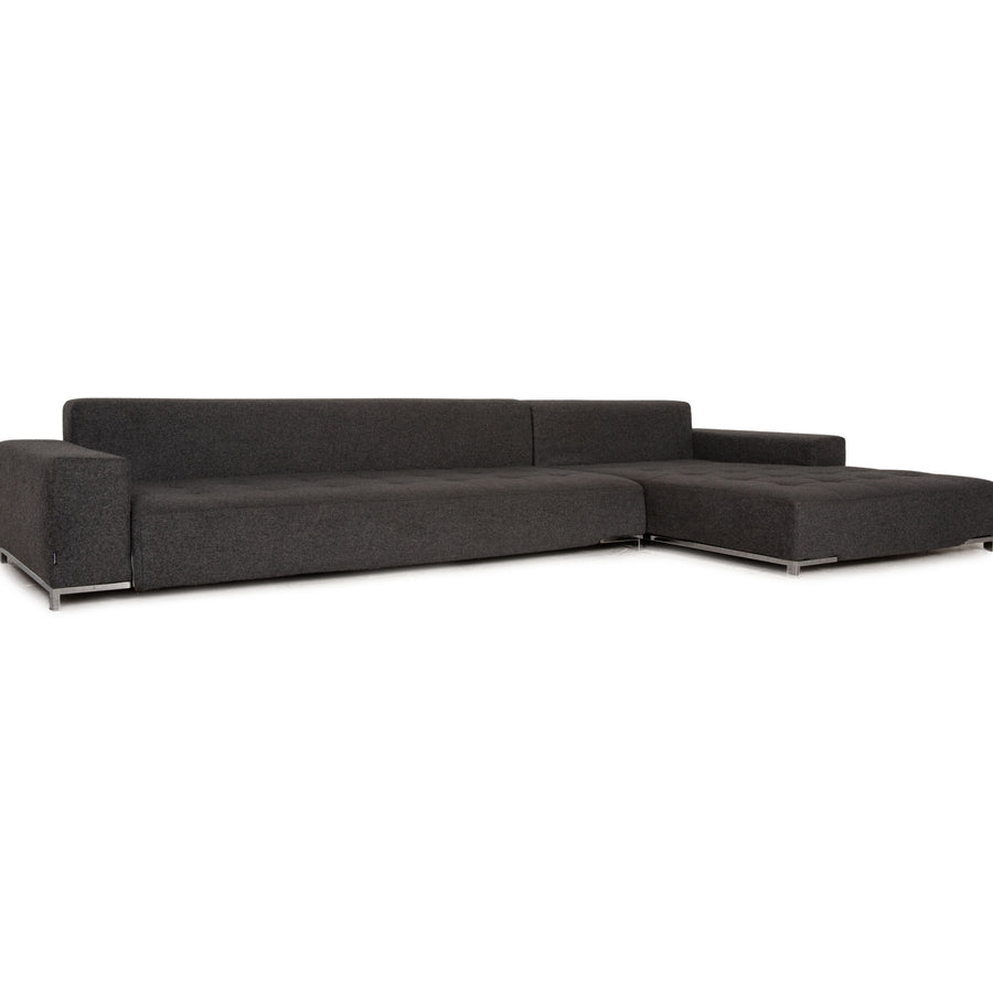 Zanotta Alfa Canapé D'angle En Tissu Gris Canapé Canapé