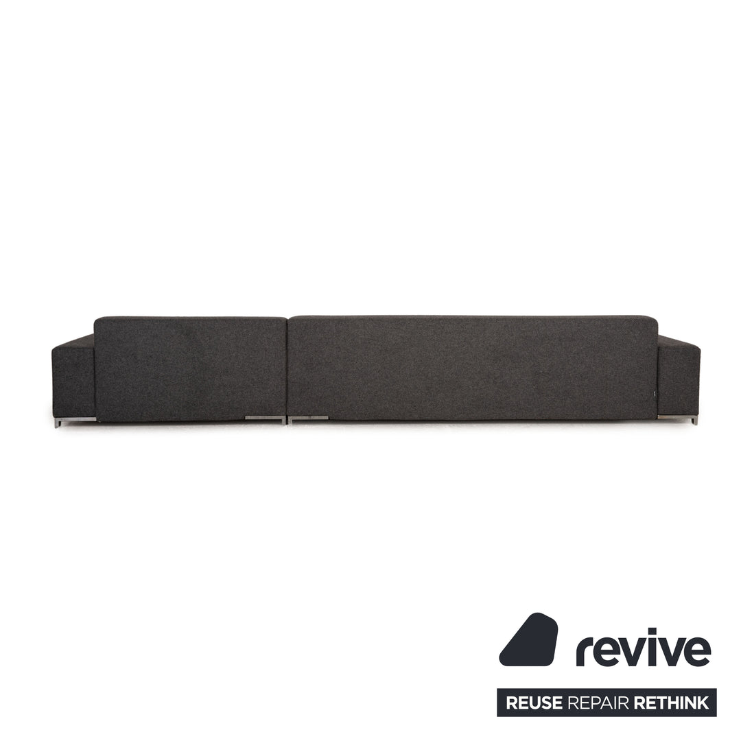 Zanotta Alfa Canapé D'angle En Tissu Gris Canapé Canapé