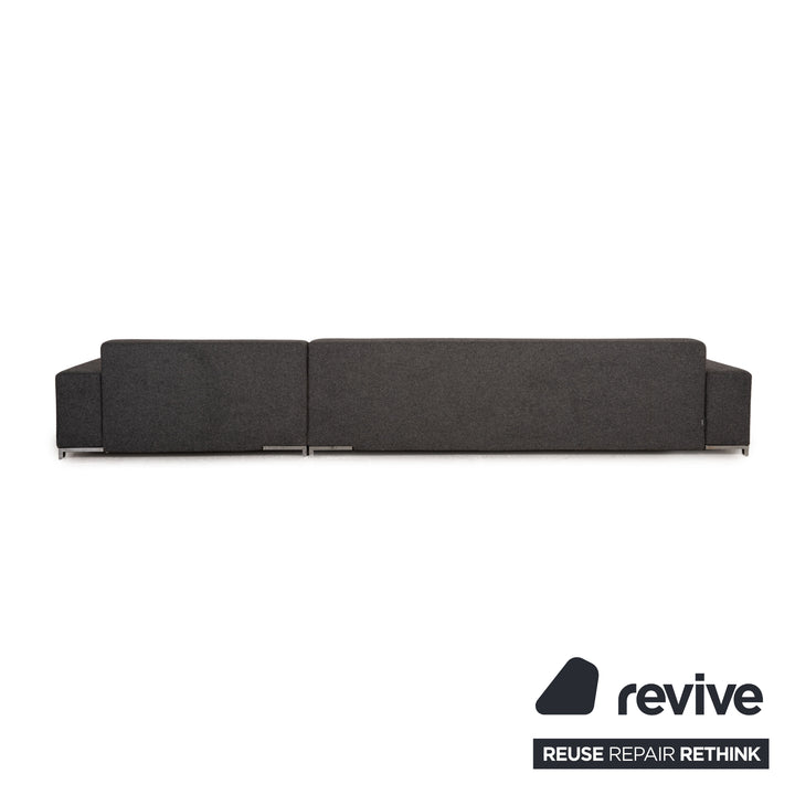 Zanotta Alfa Canapé D'angle En Tissu Gris Canapé Canapé