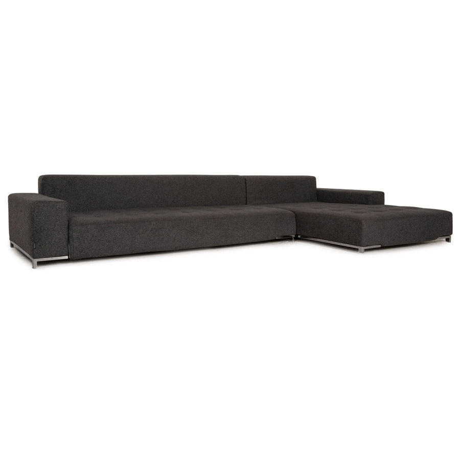 Zanotta Alfa Canapé D'angle En Tissu Gris Canapé Canapé