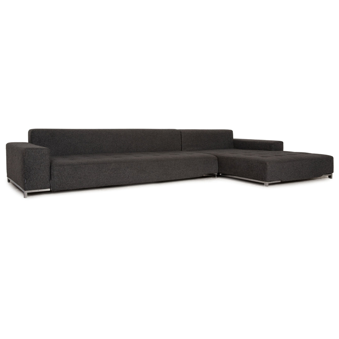 Zanotta Alfa Fabric Corner Sofa Gray Sofa Couch