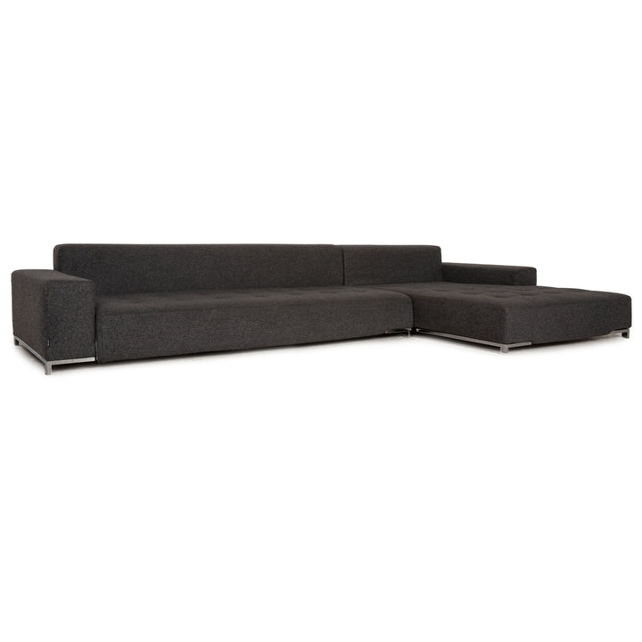 Zanotta Alfa Fabric Corner Sofa Gray Sofa Couch