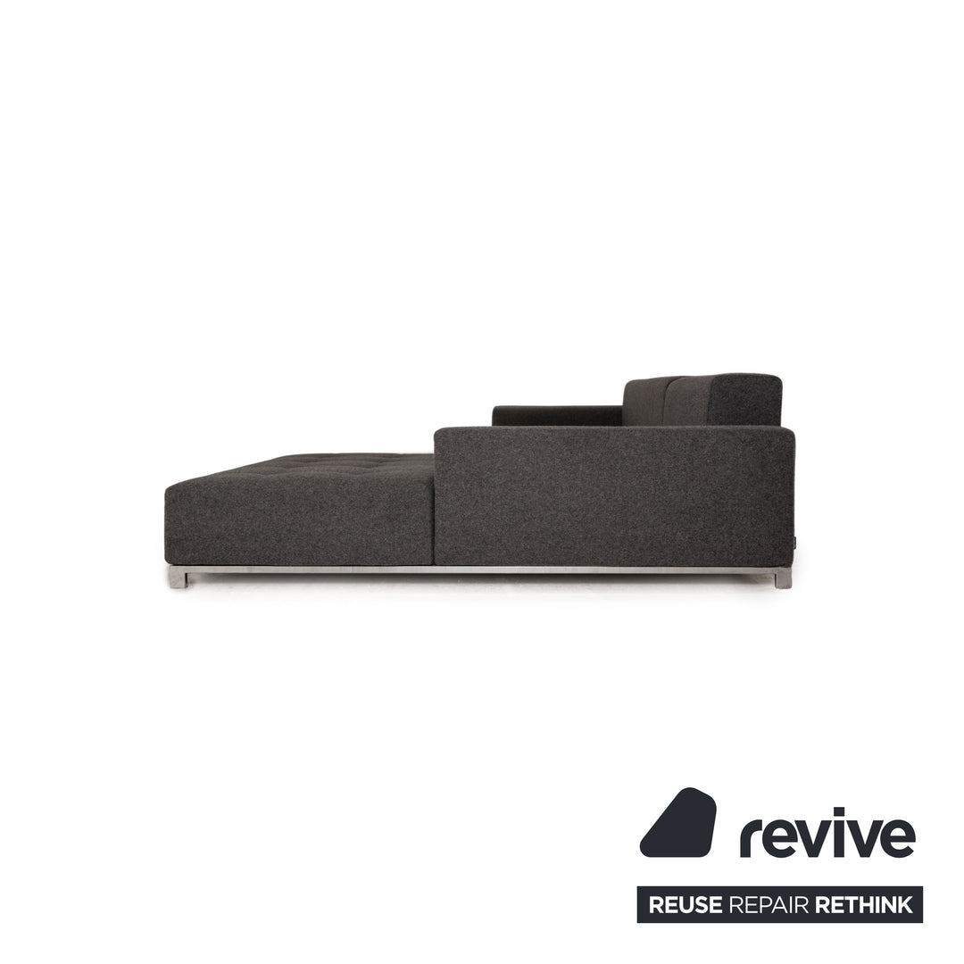Zanotta Alfa Canapé D'angle En Tissu Gris Canapé Canapé