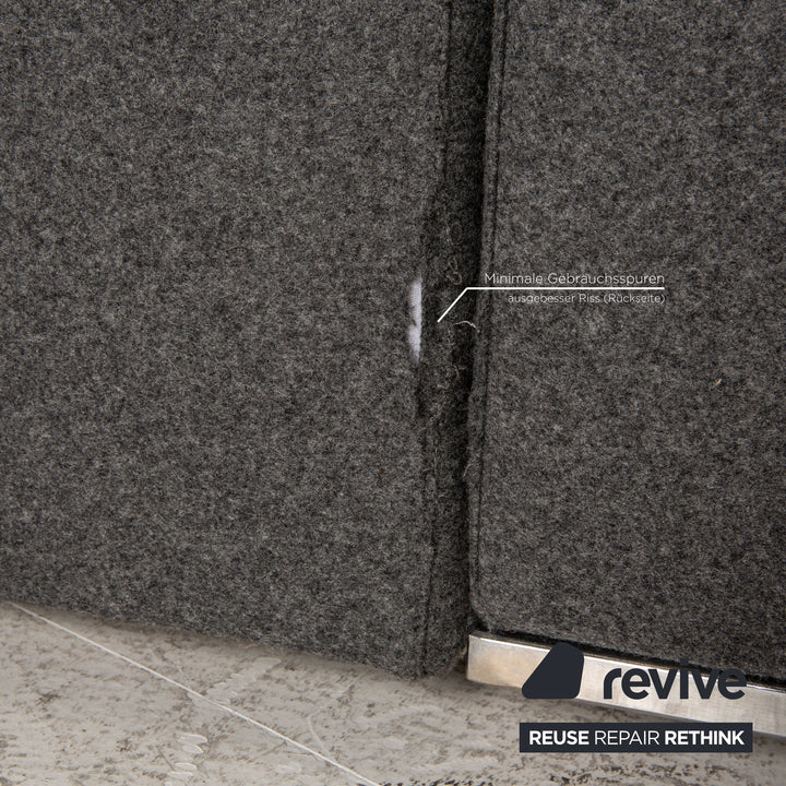 Zanotta Alfa Canapé D'angle En Tissu Gris Canapé Canapé