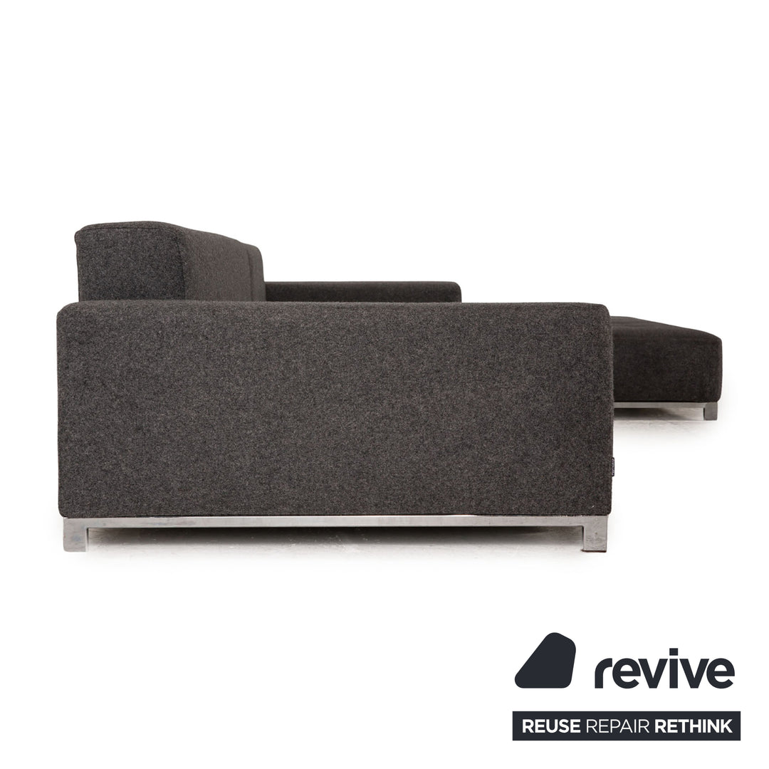 Zanotta Alfa Fabric Corner Sofa Gray Sofa Couch