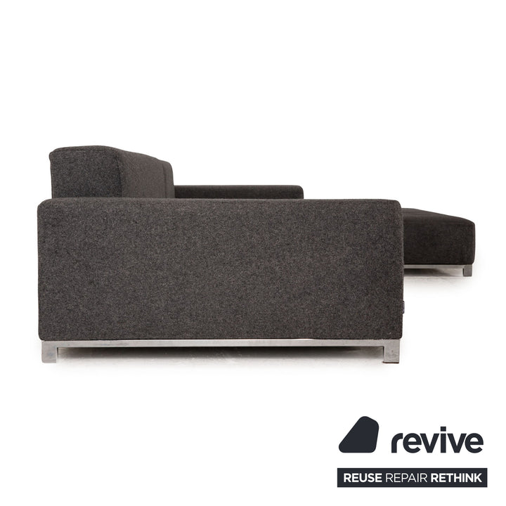 Zanotta Alfa Fabric Corner Sofa Gray Sofa Couch