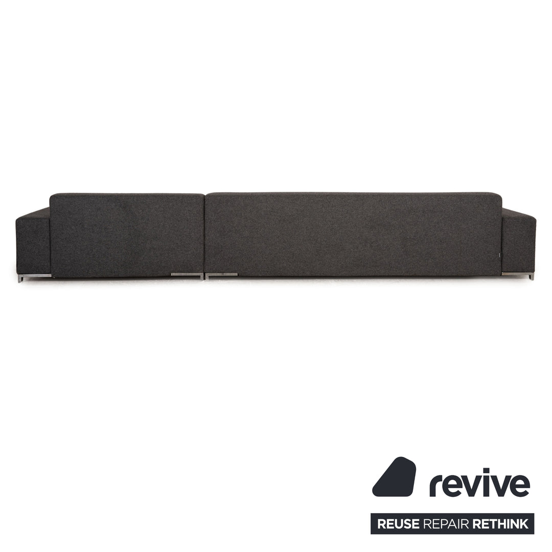 Zanotta Alfa Fabric Corner Sofa Gray Sofa Couch