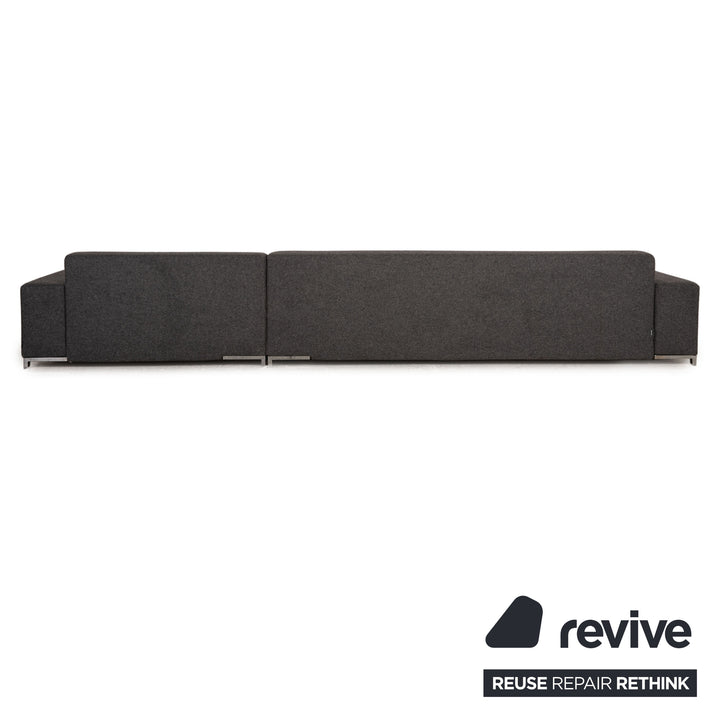 Zanotta Alfa Fabric Corner Sofa Gray Sofa Couch