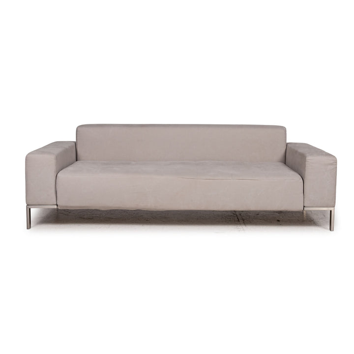 Zanotta Alfa Fabric Sofa Gray Two Seater Couch