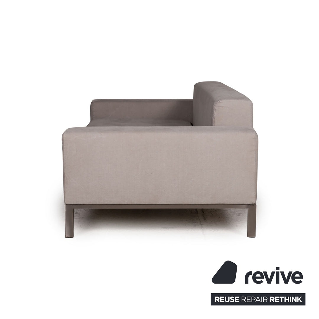 Zanotta Alfa Fabric Sofa Gray Two Seater Couch