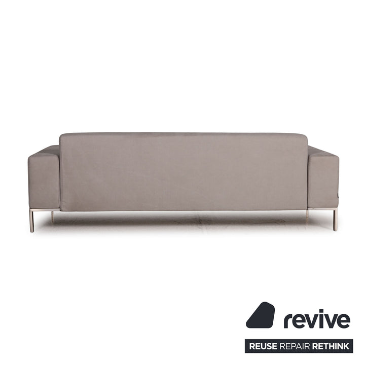 Zanotta Alfa Fabric Sofa Gray Two Seater Couch