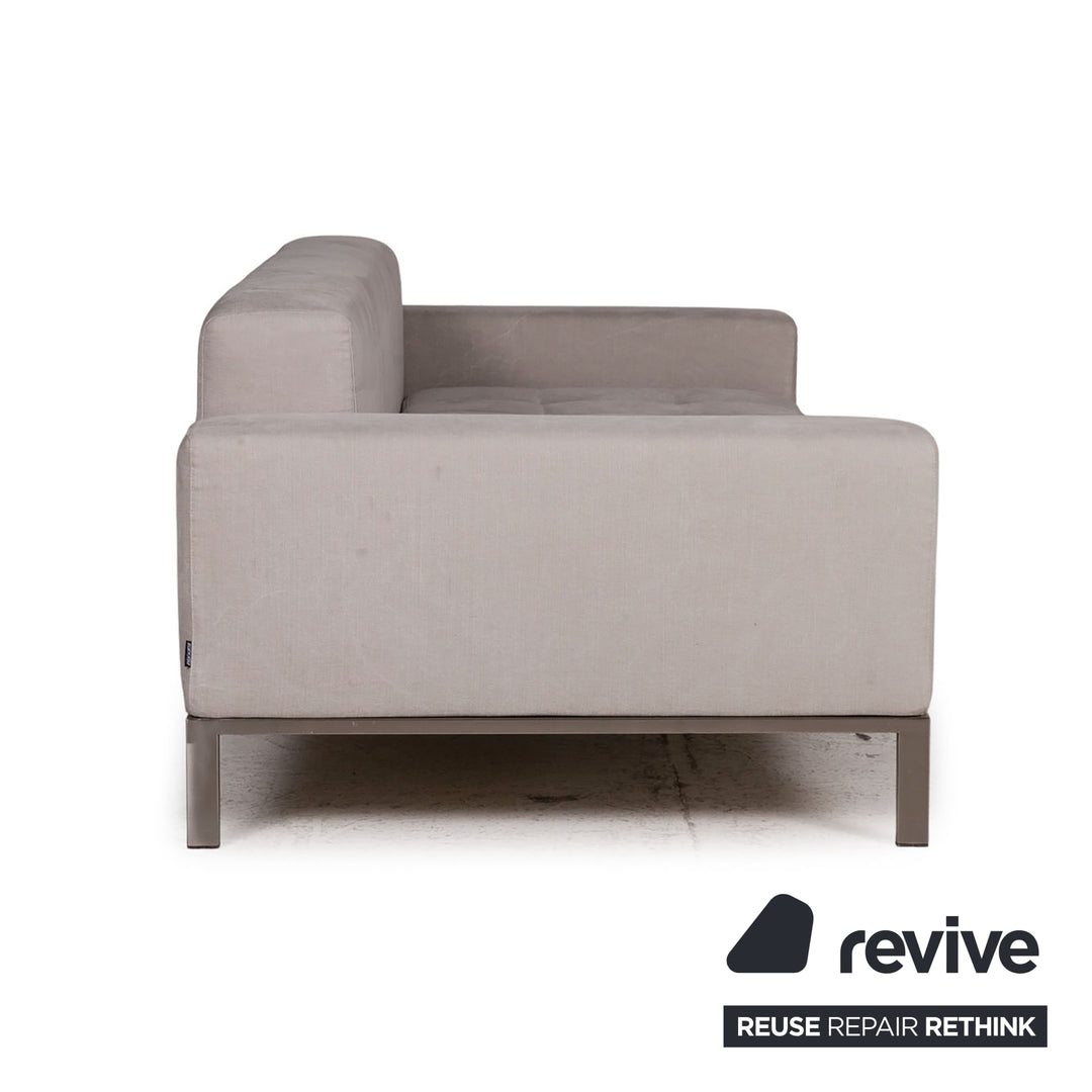 Zanotta Alfa Fabric Sofa Gray Two Seater Couch