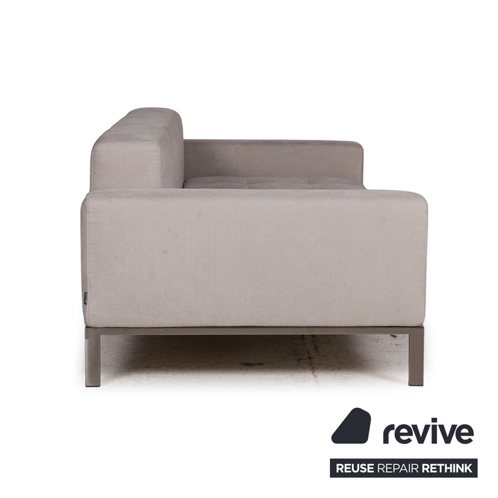 Zanotta Alfa Fabric Sofa Gray Two Seater Couch