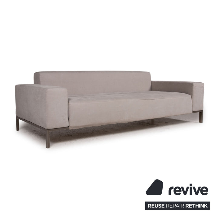 Zanotta Alfa Fabric Sofa Gray Two Seater Couch