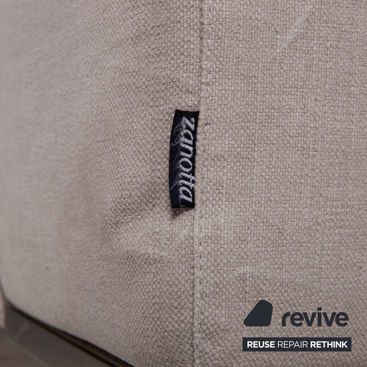 Zanotta Alfa Fabric Sofa Gray Two Seater Couch