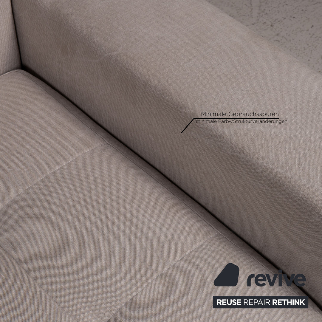Zanotta Alfa Stoff Sofa Grau Zweisitzer Couch