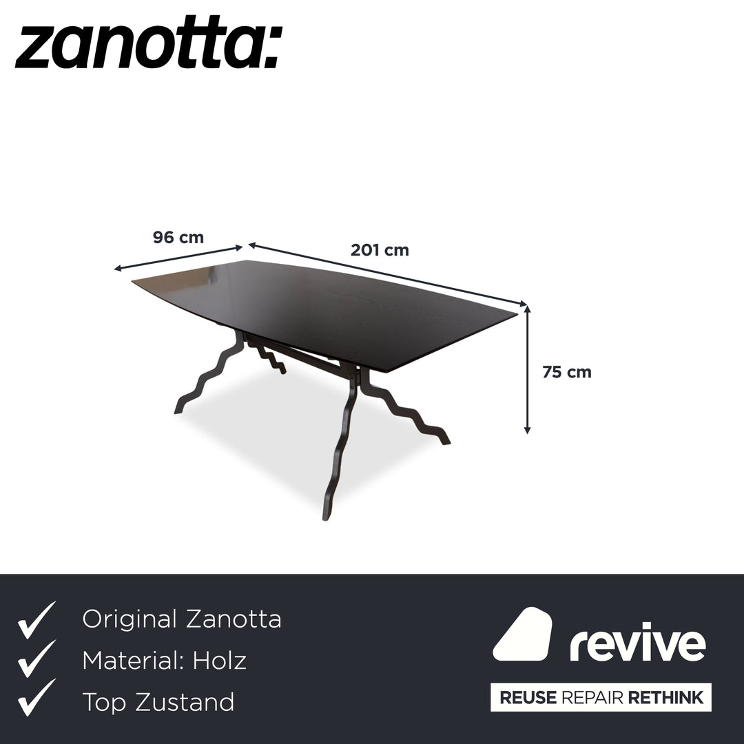 Zanotta Holz Metal Esstisch Schwarz