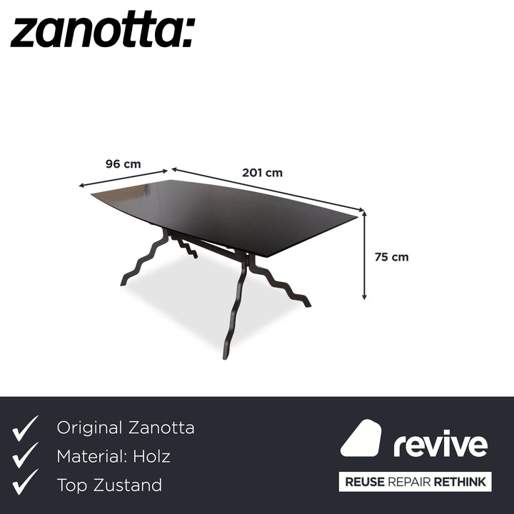 Zanotta Holz Metal Esstisch Schwarz
