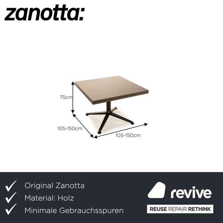 Zanotta RADICEQUADRA wooden dining table brown rectangular round manual function