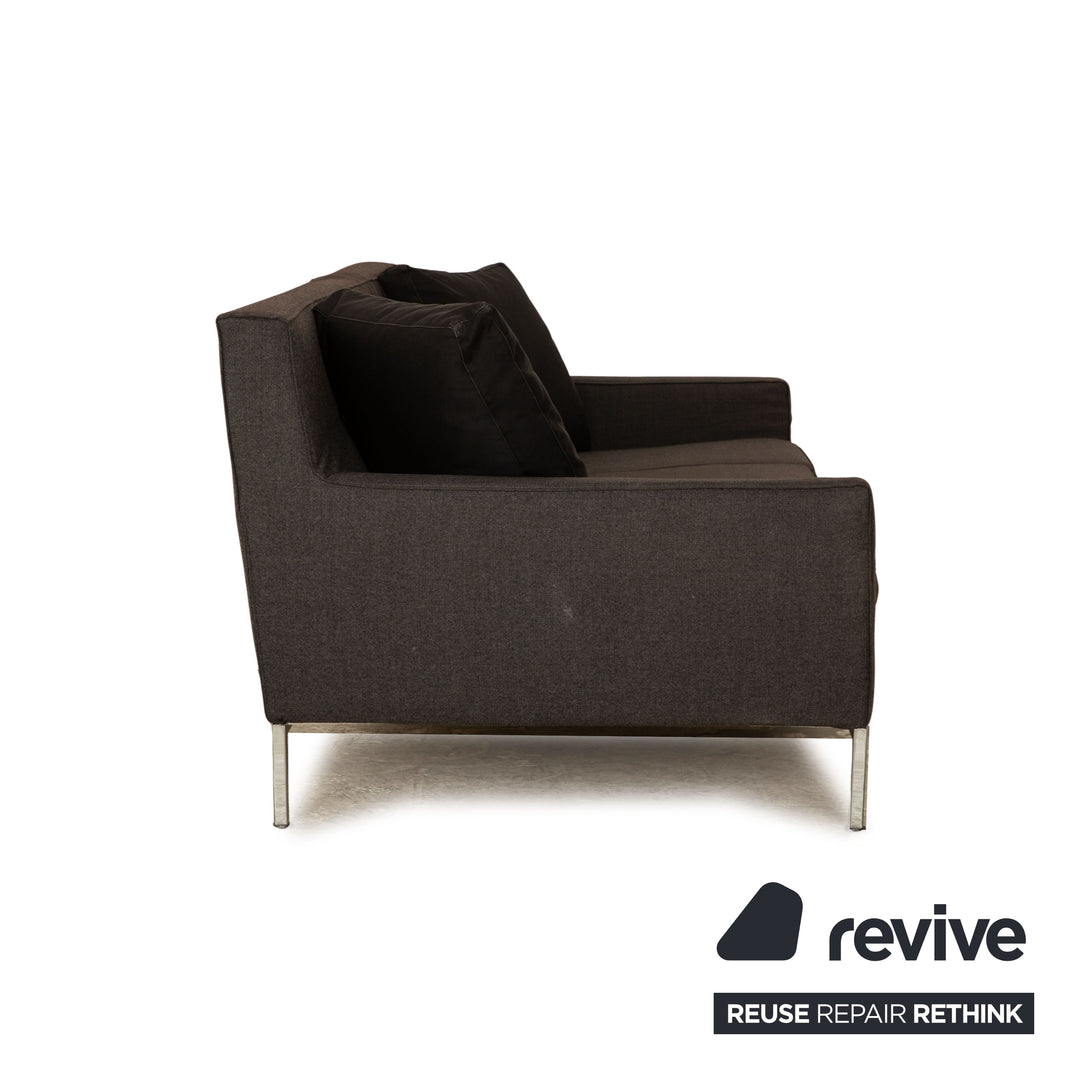 Zanotta fabric sofa set dark gray three-seater armchair