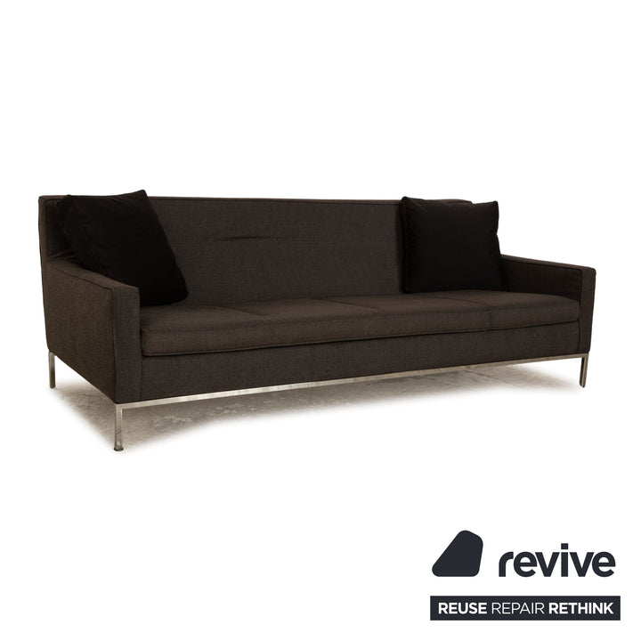 Zanotta fabric sofa set dark gray three-seater armchair