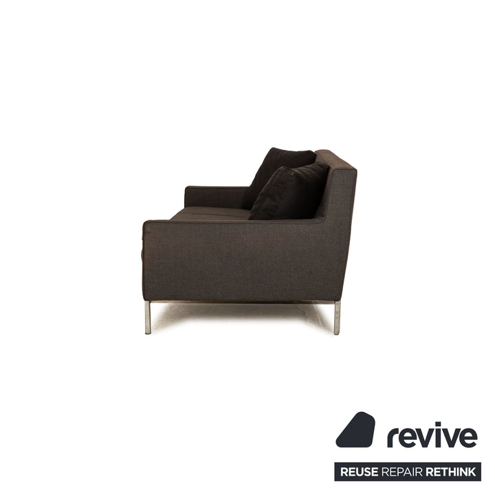 Zanotta fabric sofa set dark gray three-seater armchair