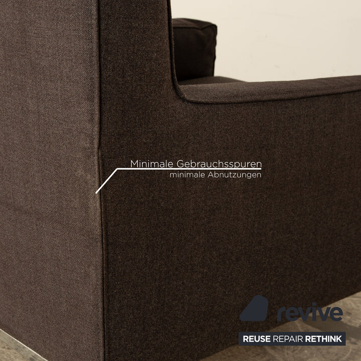 Zanotta fabric sofa set dark gray three-seater armchair