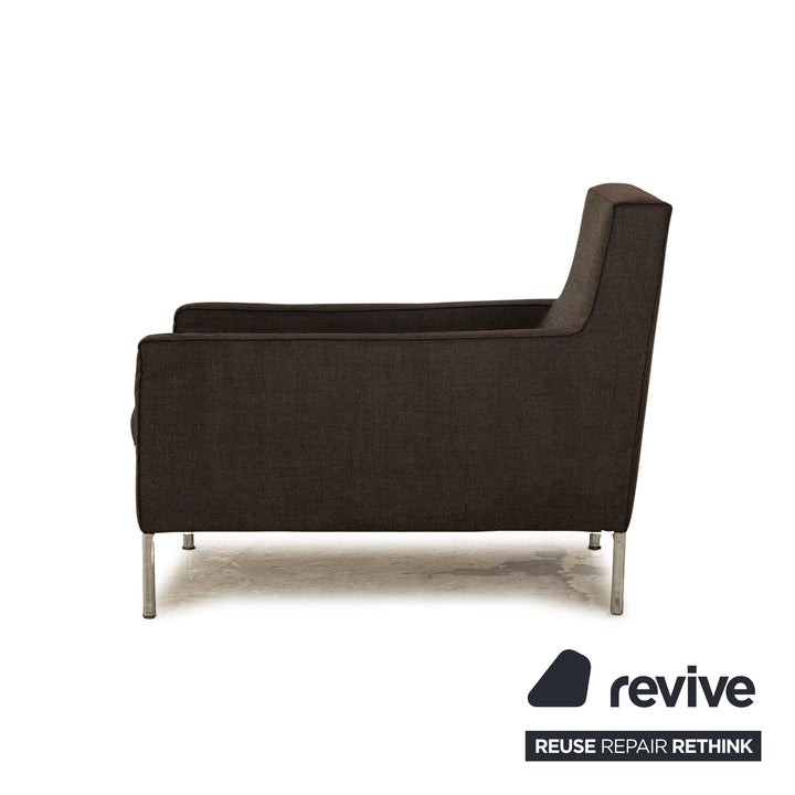 Zanotta fabric sofa set dark gray three-seater armchair