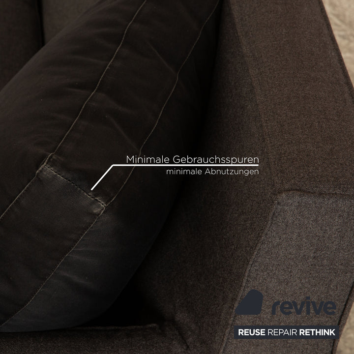 Zanotta fabric sofa set dark gray three-seater armchair