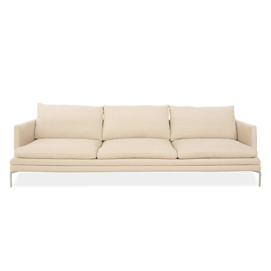 Zanotta William Stoff Dreisitzer Sofa Creme Beige Sand Couch Neubezug