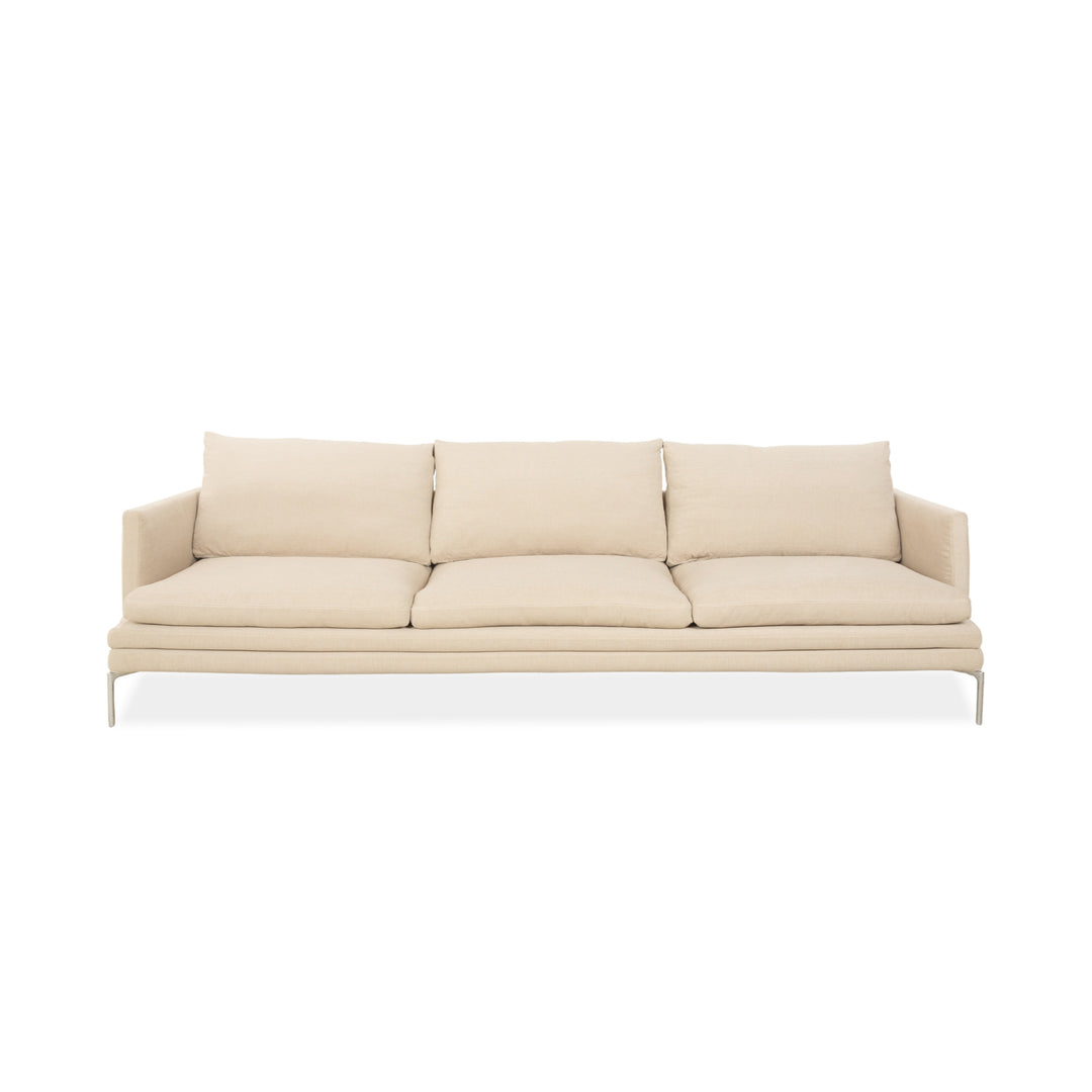 Zanotta William Stoff Dreisitzer Sofa Creme Beige Sand Couch Neubezug