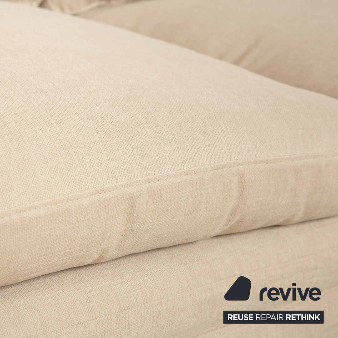 Zanotta William Stoff Dreisitzer Sofa Creme Beige Sand Couch Neubezug