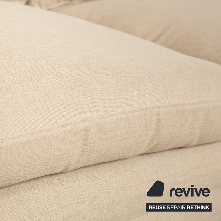 Zanotta William Stoff Dreisitzer Sofa Creme Beige Sand Couch Neubezug
